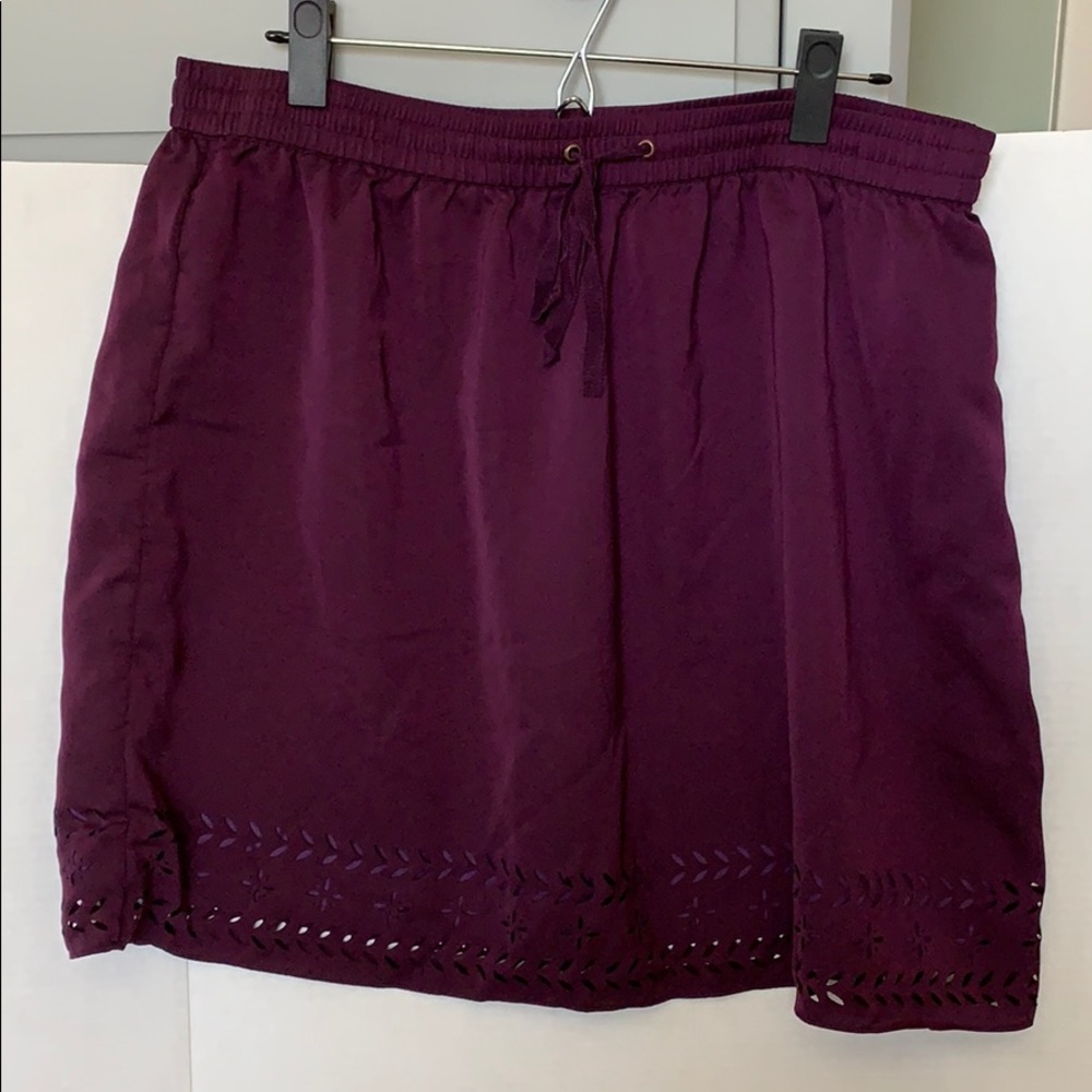 J. Crew Purple Cutout Elastic Waist Skirt